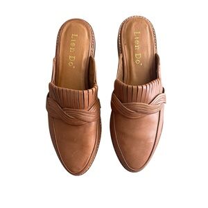 Anthropologie Lien Do Brown Montesisso Mules Slip On Shoes Women’s Size 7.5